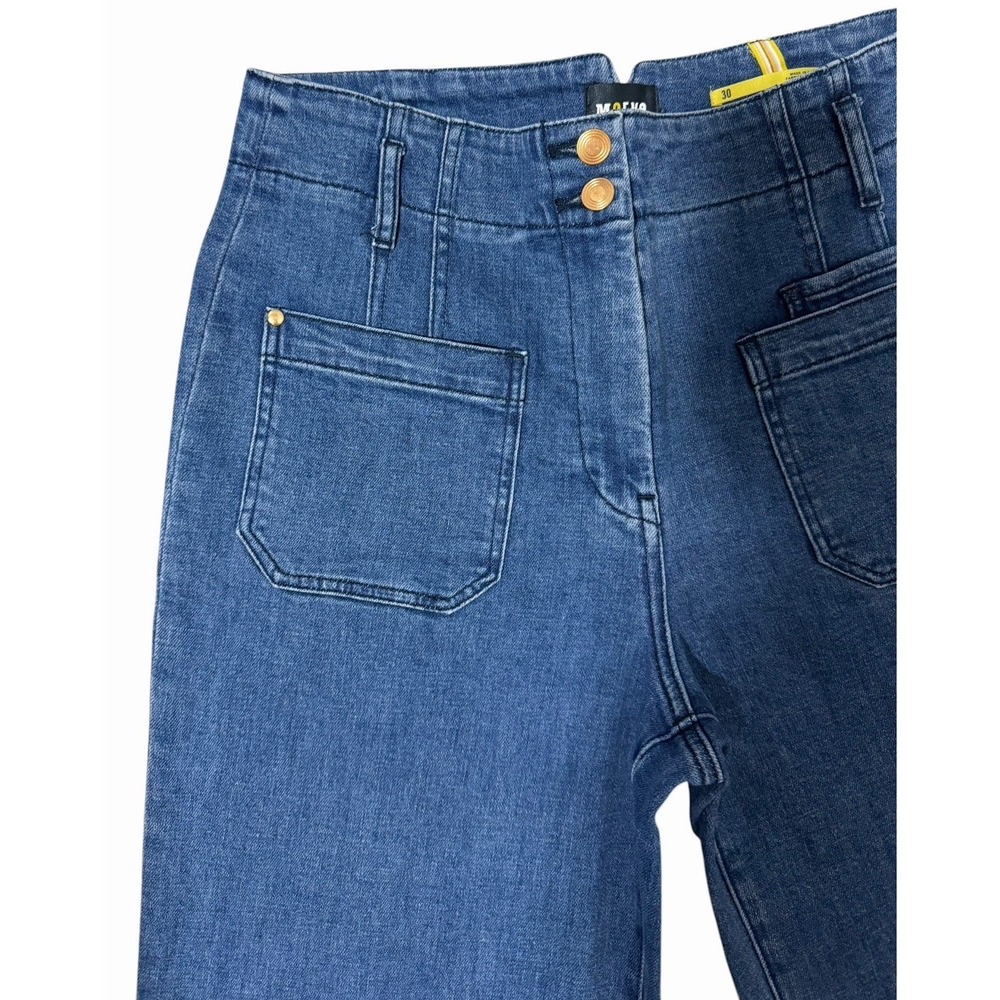 Maeve Anthropologie Junie Wide Leg High Rise Sailor Utility Trouser Jean Size 30 - Picture 9 of 15